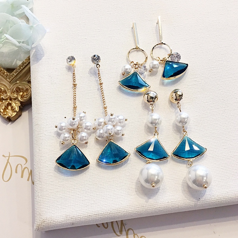 Bông Tai Dáng Dài Đính Ngọc Trai Nhân Tạo Thời Trang Hàn Quốc