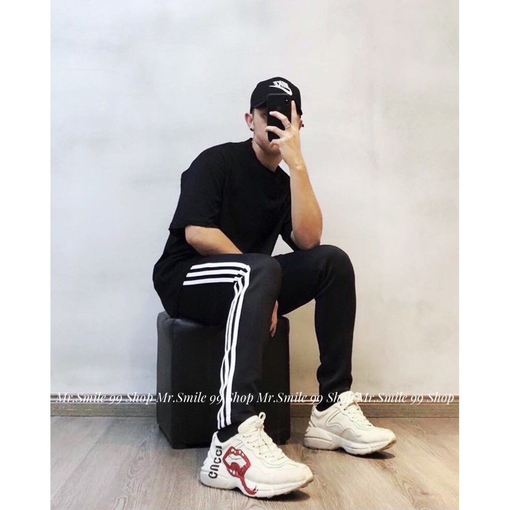 QUẦN THỂ THAO 3 SỌC ĐEN JOGGER NAM NỮ UNISEX 3 SỌC MR SMILE 99 SHOP | BigBuy360 - bigbuy360.vn