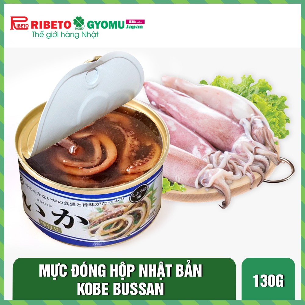 Mực đóng hộp KOBE BUSSAN- Hộp 130gram - Hàng Nhật nội địa chính hãng