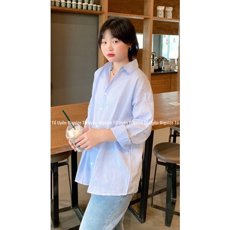 Áo Sơ Mi Kẻ Xốp Dài Tay Dáng Oversize