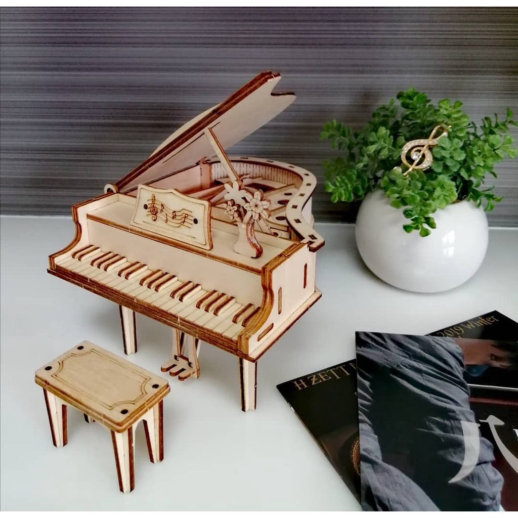 Mô Hình Gỗ 3D Lắp Ráp ROBOTIME Đàn Grand Piano TG402