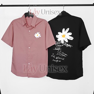 Sơ mi hoa cúc unisex in lụa