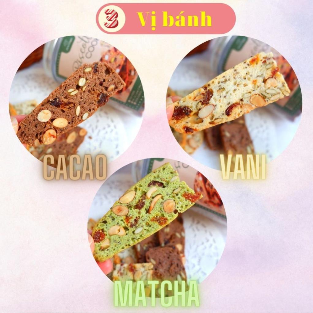 Bánh ăn kiêng biscotti mix 3 vị cacao vani matcha bổ sung dinh dưỡng cho ngày dài - ONEMOR