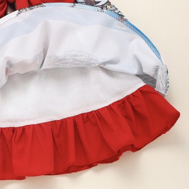 Đầm Công Chúa Tay Ngắn Phối Nơ To vs Hoạ Tiết Đáng Yêu... Cho Bé Từ 0-5 Tuổi.