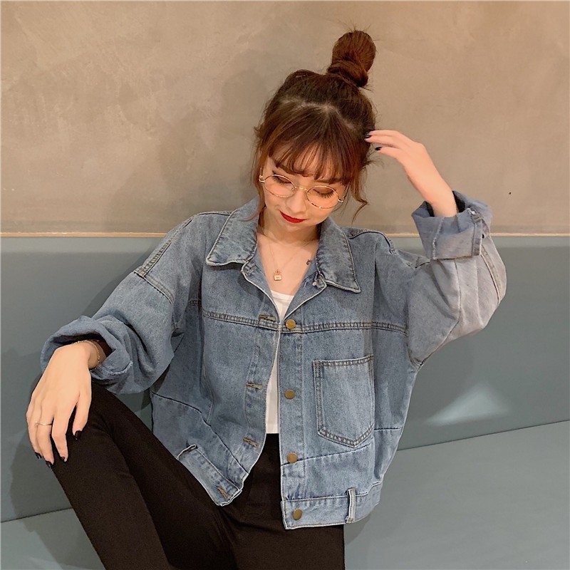 ORDER- Áo khoác bò ulzzang dáng rộng thân ngắn trẻ trung, năng động. -shopjunjunx