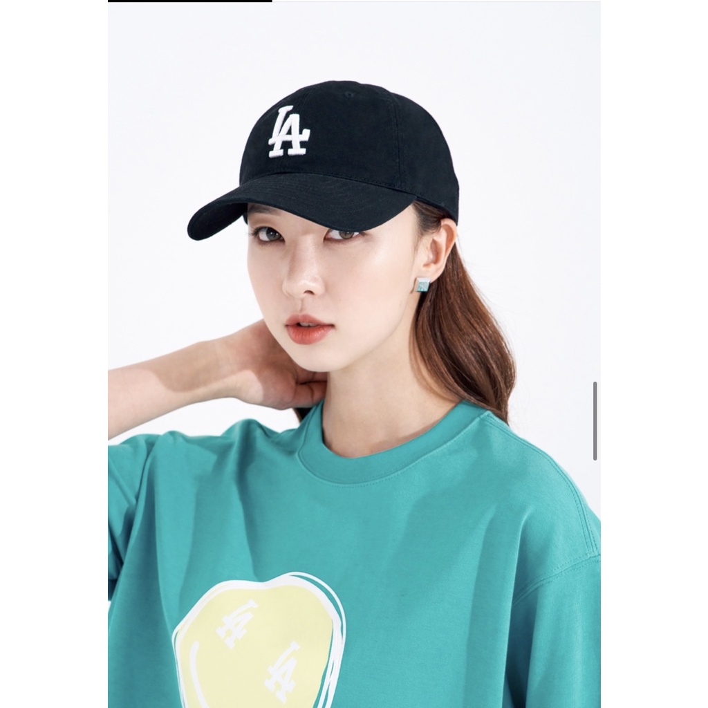 Mũ MLB Logo LA Nhỏ hàng hiệu Hàn Quốc_Logo LA to black