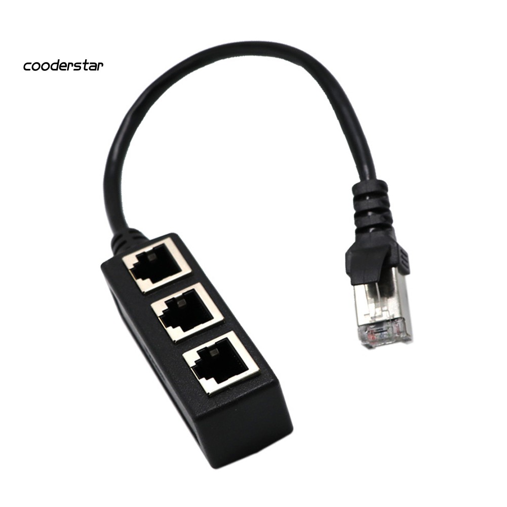 Bộ chia chuyển đổi dây cáp mạng LAN RJ45 một cổng sang ba cổng tiện lợi