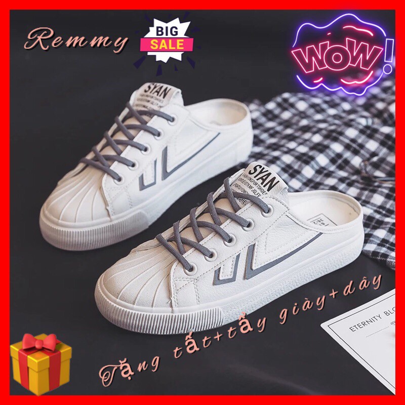 Giày nữ Canvas giày sục lười nữ  RM95 giày trắng be HOTTREND mùa hè
