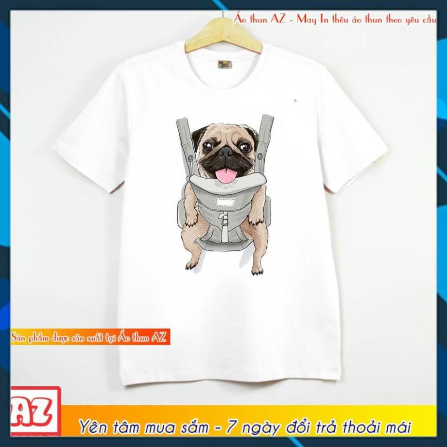 (DEAL SỐC) Áo thun Teen Nam Nữ in hình Chó Pug Baby Dog - Form rộng BIGSIZE AZ M1700 - giá rẻ đẹp