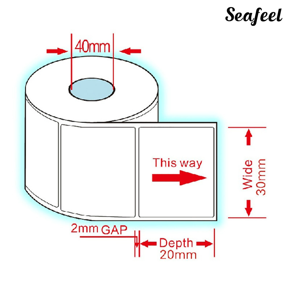 Cuộn 1000 Miếng Dán Nhiệt 30x20mm Tự Dính In Mã Vạch