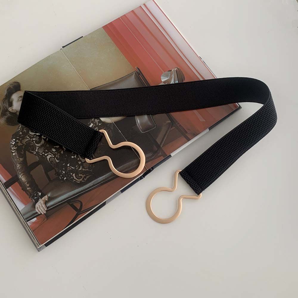 Thắt lưng co giãn khóa tròn kim loại phong cách vintage thanh lịch cho nữ
