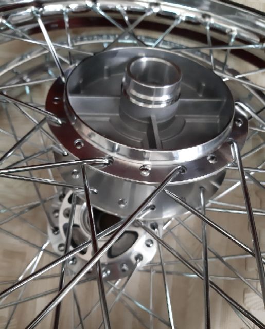 Bánh căm RAIDER SATRIA niềng union căm đùm mạ crom kèm 2 đĩa rút căm sẵn gắn như zin