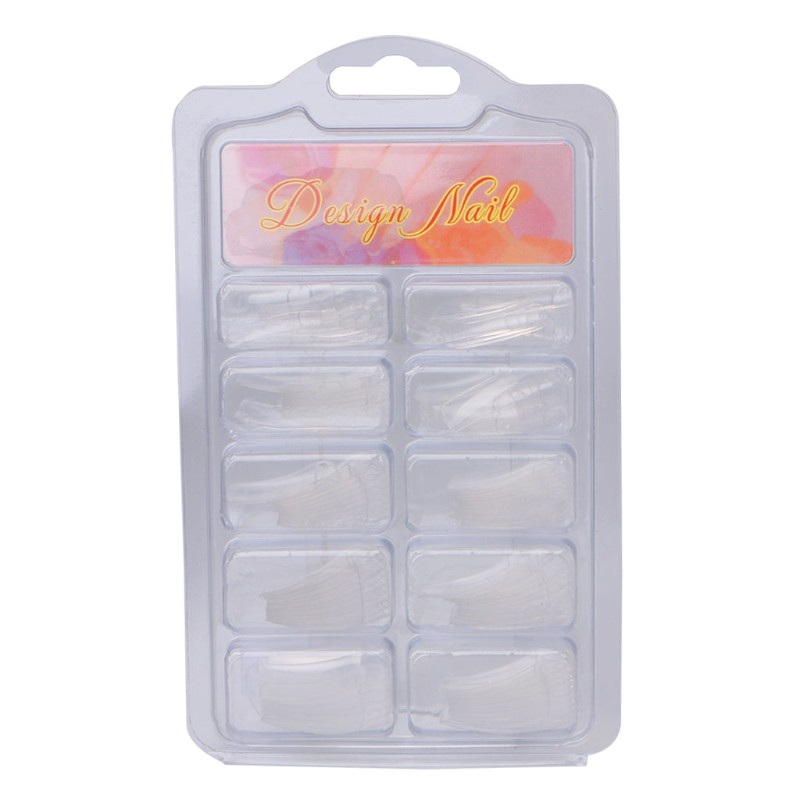 [Hàng mới về] Hộp 100 móng tay giả bằng acrylic trong suốt tiện dụng