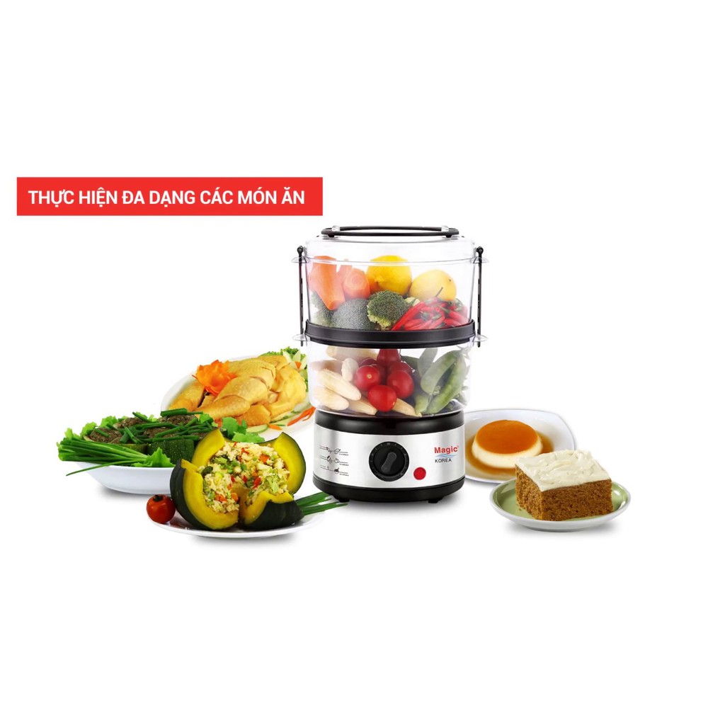 Nồi hấp đa năng 2 tầng Magic Korea công suất 500W