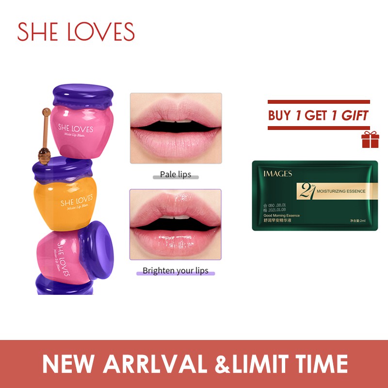 [BUY 1 GET 1 GIFT]SHELOVES Honey Bright Lip Mask Repair Lip Hydration Dưỡng ẩm ban ngày và ban đêm Son dưỡng chống khô môi