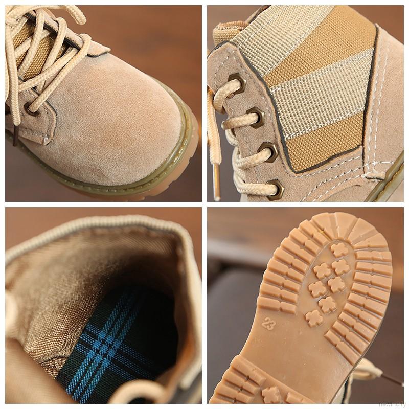 Giày bốt da phong cách Hàn Quốc cho bé