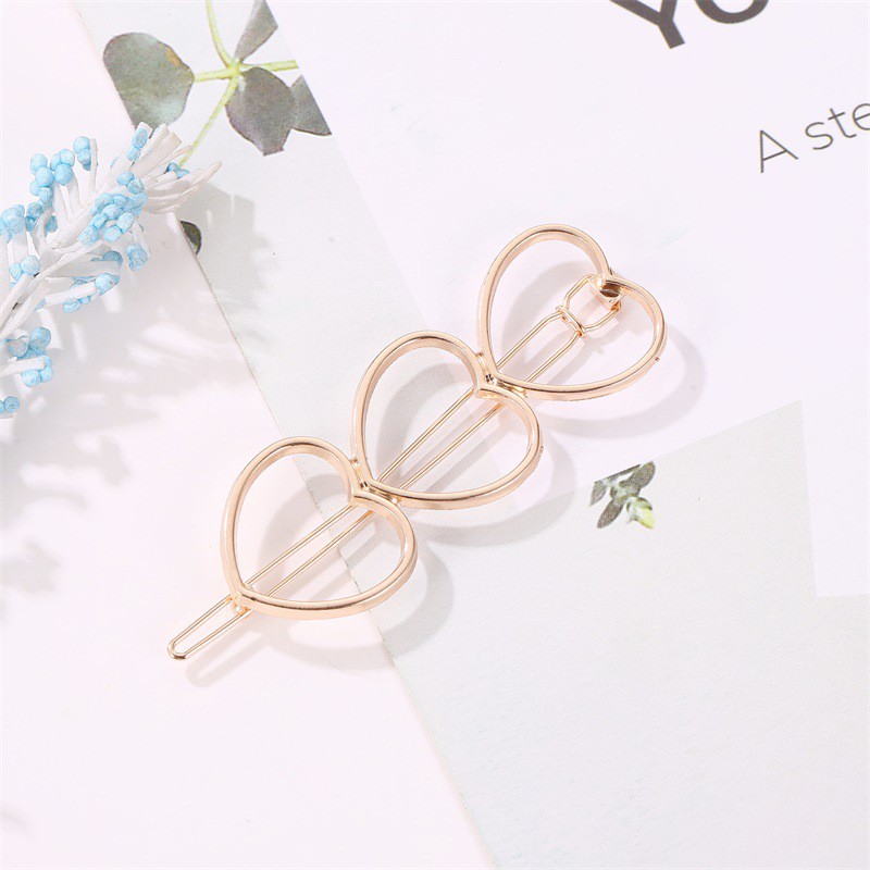 Kẹp tóc kim loại hình trái tim xinh xắn cho nữ