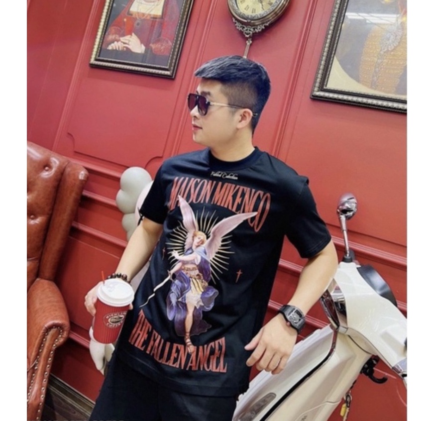 Áo tay ngắn, áo phông MIKENCO in 3D hình thiên thần vải 100%cotton