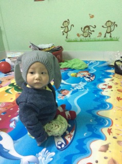 Mũ tai thỏ cho bé còn màu ghi