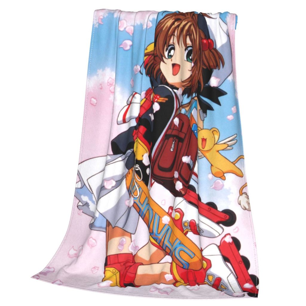 【In Stock】Cardcaptor Sakura Ultra-Soft Micro Fleece Blanket for Family Kids Adults Fashion Printed Wool Blanket Hooded Air-conditioning Quilt Warmth Soft Comfortable Blankets in All Seasons