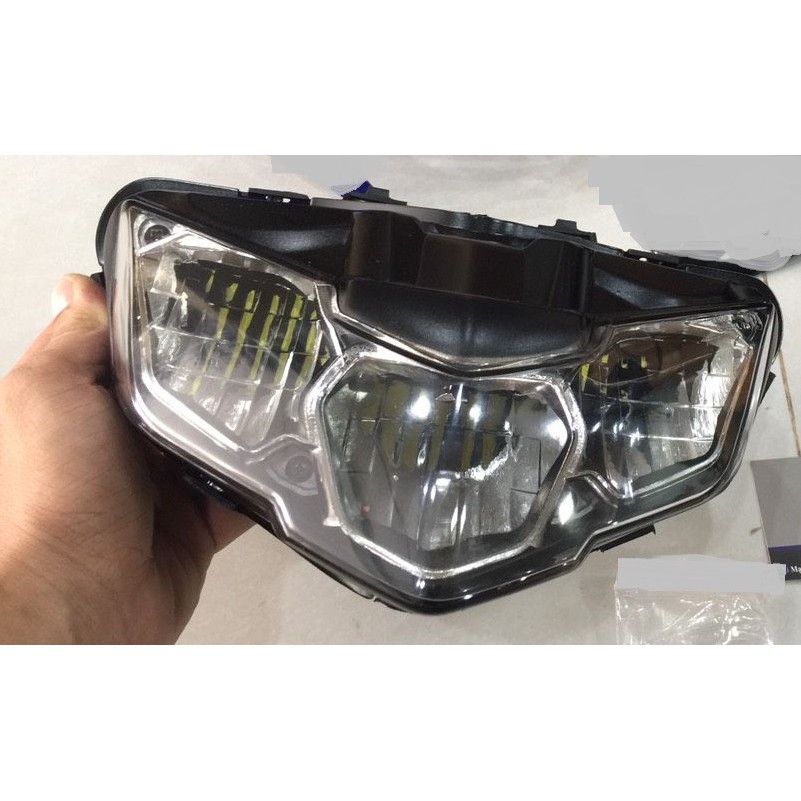 Chóa đèn pha EX150 2019 - tích hợp công LED siêu sáng X2 gấp đôi chóa zin và gom hàn quốc - H4 20W lắp như zin