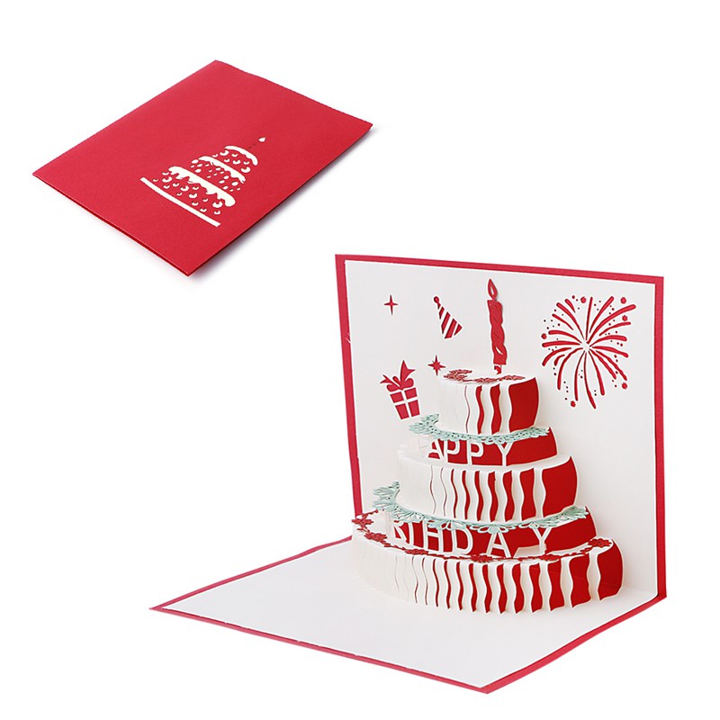 COLO  3D Pop Up Greeting Card Handmade Birthday Valentine Christmas Wedding Invitation