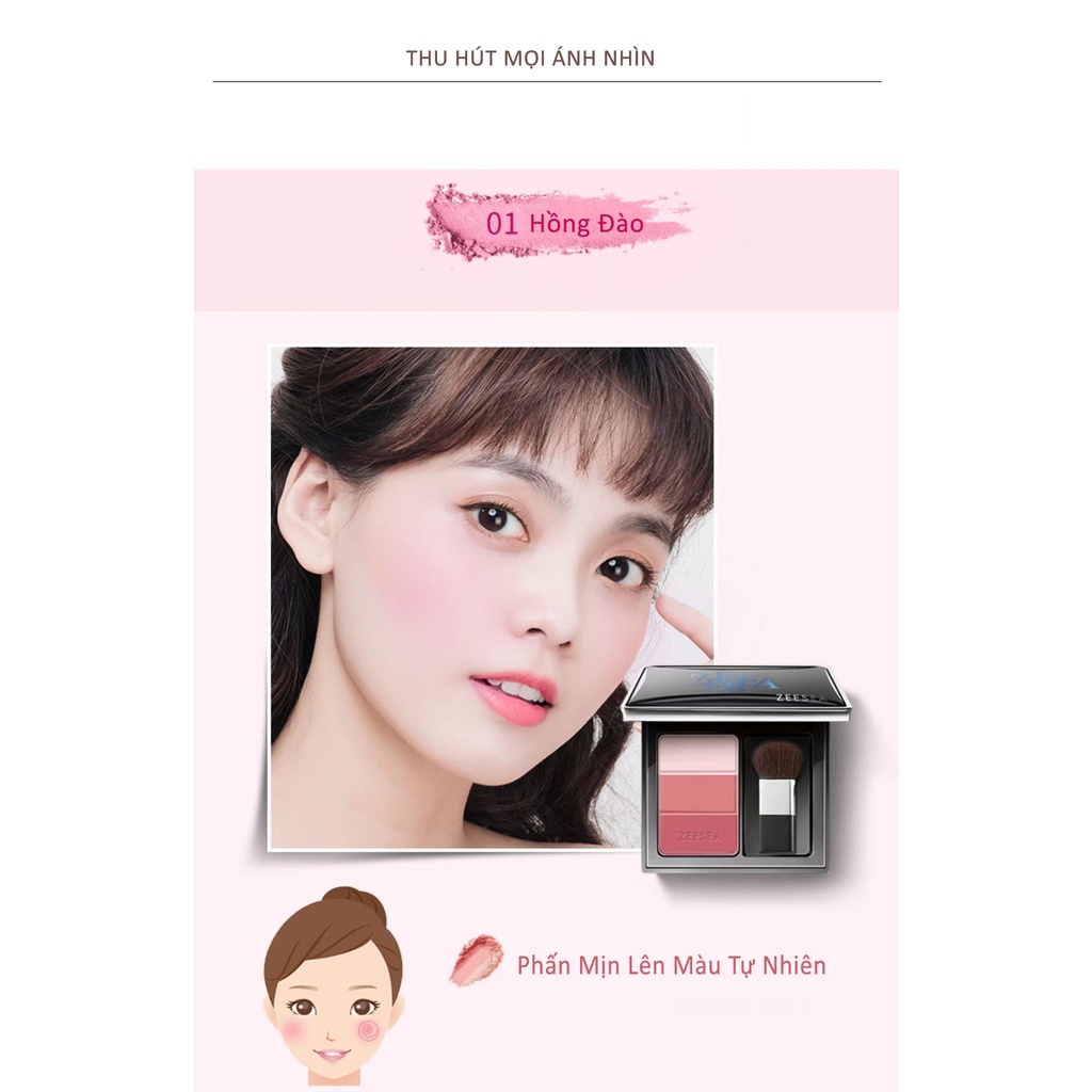 Bảng Phấn Má 3 Màu ZEESEA Tri Color Blush