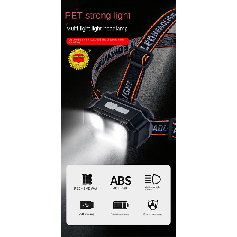 Đèn Pha P30 Bằng Nhựa ABS Công Suất Cao Siêu Sáng Dùng Khi Câu Cá Ngoài Trời