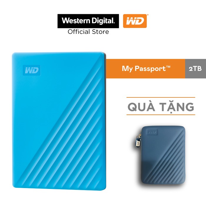 Ổ cứng WD My Passport 2.5 INCH( USB 3.2) 2TB Portable( Xanh)- | WebRaoVat - webraovat.net.vn