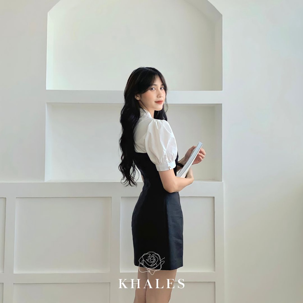 Đầm tay ngắn khoét ngực cách điệu Morris Dress by KHALES