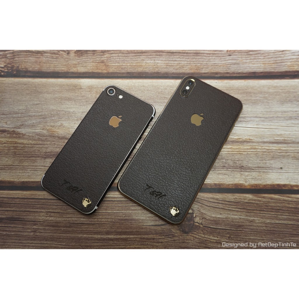 Miếng dán da skin Iphone7 - Da nâu dập vân - D9