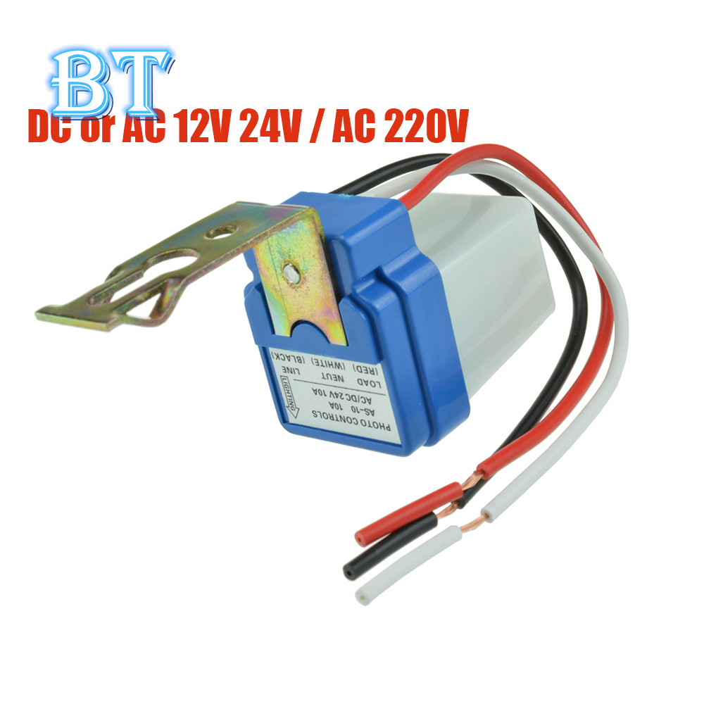 Công tắc đèn đường Photocell có cảm biến tự động tắt 12V/24V/220V 10A