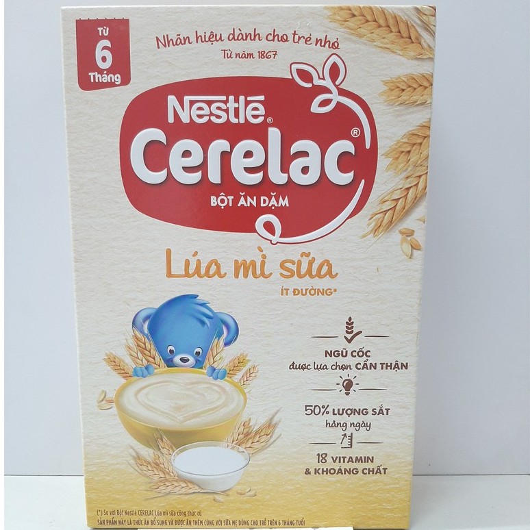 Bột Ăn Dặm Nestlé Cerelac lúa mì sữa 200g dành cho bé 6M