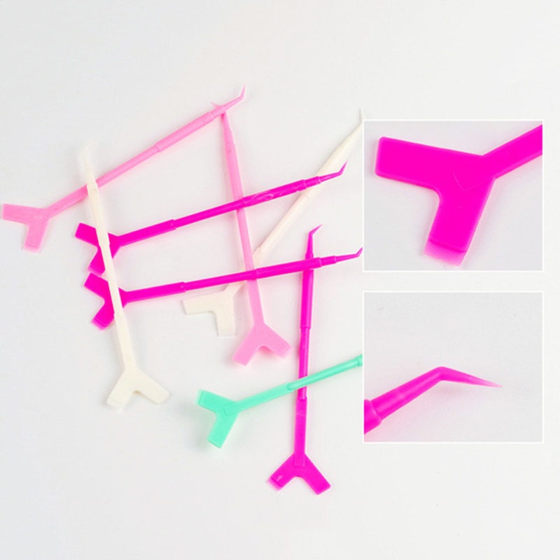 Set 10 Lược Chải Lông Mi Hình Chữ Y 2 Chiều Bằng Nhựa Tiện Dụng