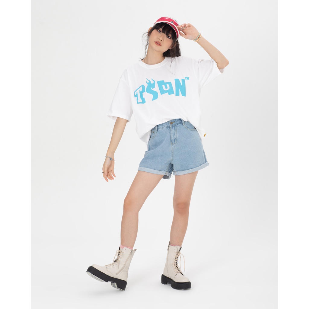 Áo thun TSUN Embossed Basic Tee - White - Unisex