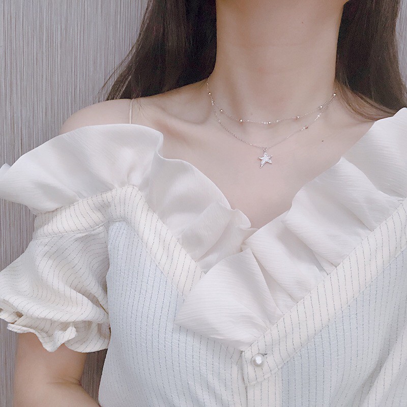 Dây Chuyền MG STUDIO Thiết Kế Hai Lớp Mặt Hình Ngôi Sao Bằng Bạc Sterling 925 | BigBuy360 - bigbuy360.vn