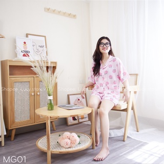 Đồ ngủ nữ thiết kế lụa mango cao cấp, pijama cute, đồ bộ mặc nhà