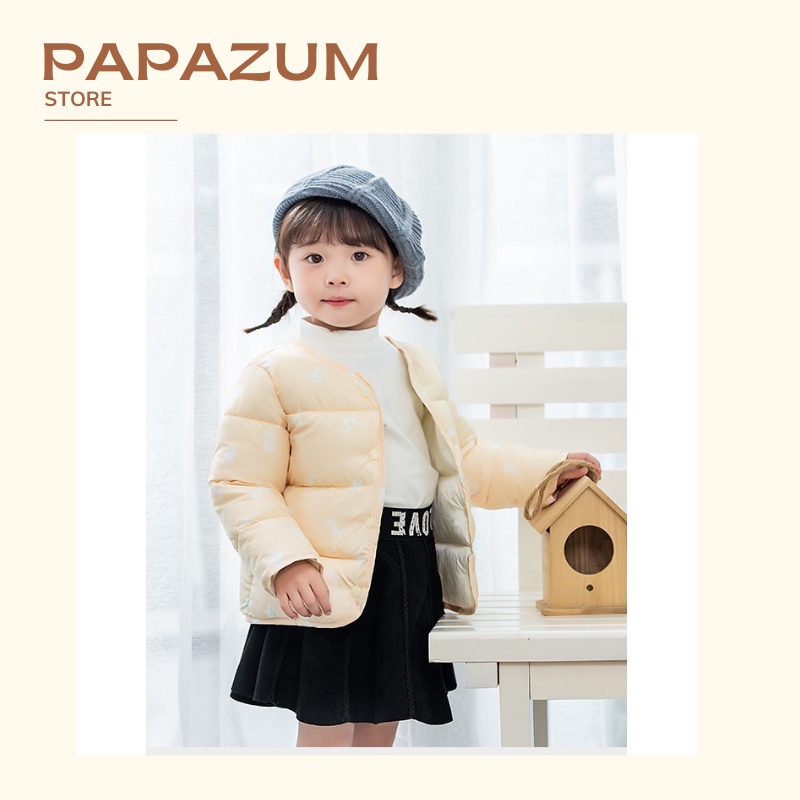 Áo phao lông vũ xuất Hàn siêu nhẹ cho bé giữ ấm cơ thể thu đông PAPAZUM SA1326