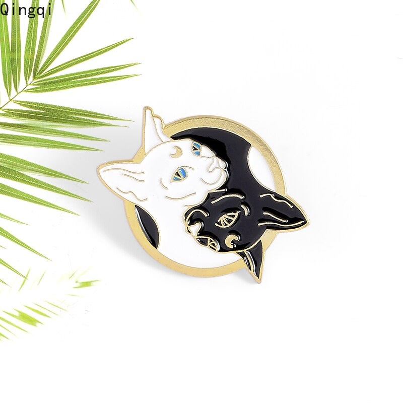 Trâm cài áo Miss Zoe hình mèo trắng đen thời trang