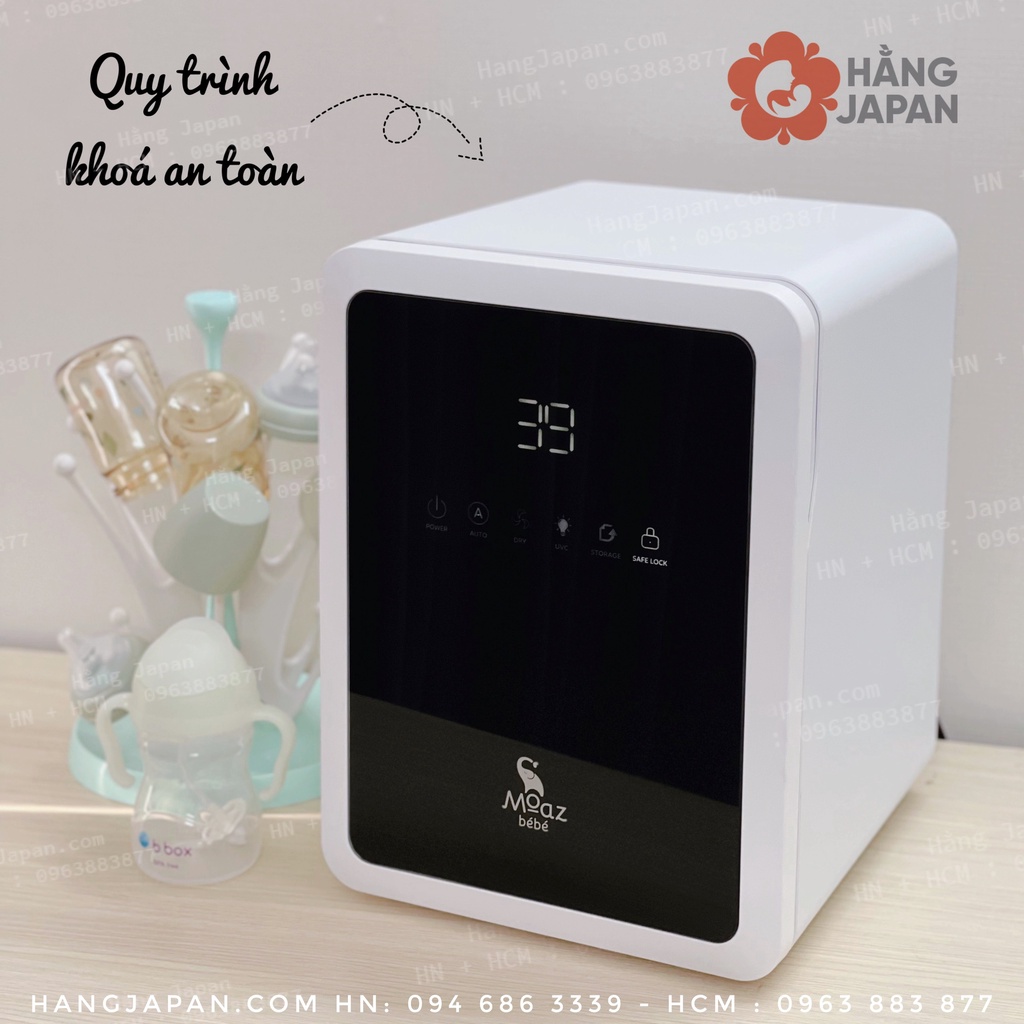 Máy tiệt trùng sấy khô tia UVC và bảo quản bình sữa Moaz Bebe MB038