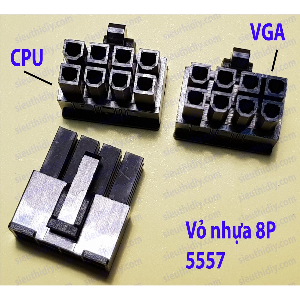 Vỏ nhựa CPU 4+4pin,8pin 5557 đầu nguồn chíp máy tính