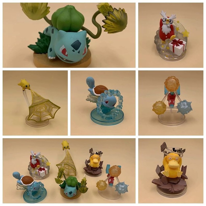 6pcs Pokémon Bulbasaur Squirtle Psyduck Pvc Figure Doll Pokemon Toys