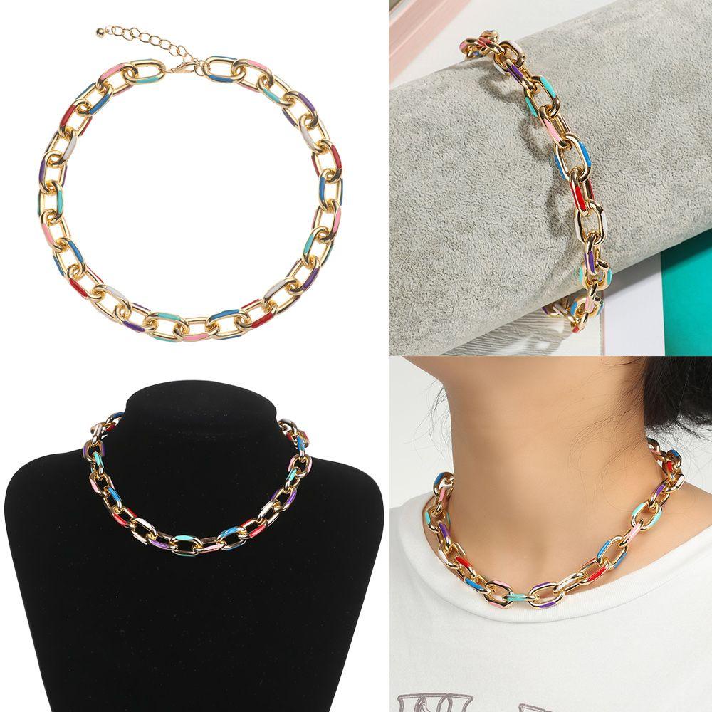 Vòng Cổ Choker Ngắn In Họa Tiết Nhiều Màu Sắc Phong Cách Gothic Cho Nam Và Nữ