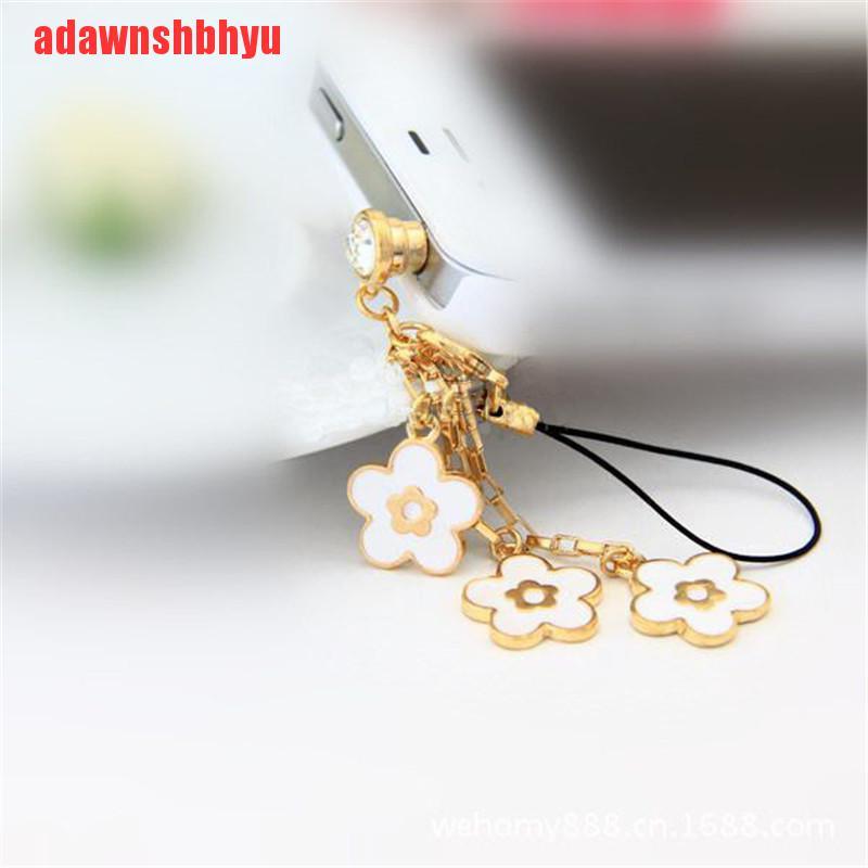 [adawnshbhyu]Drip three flower phone dust plug cellphone accessories 3.5mm earphone dust plug
