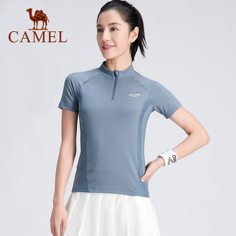Áo thun thể thao Camel tay ngắn cổ tròn khô nhanh năng động cho nữ