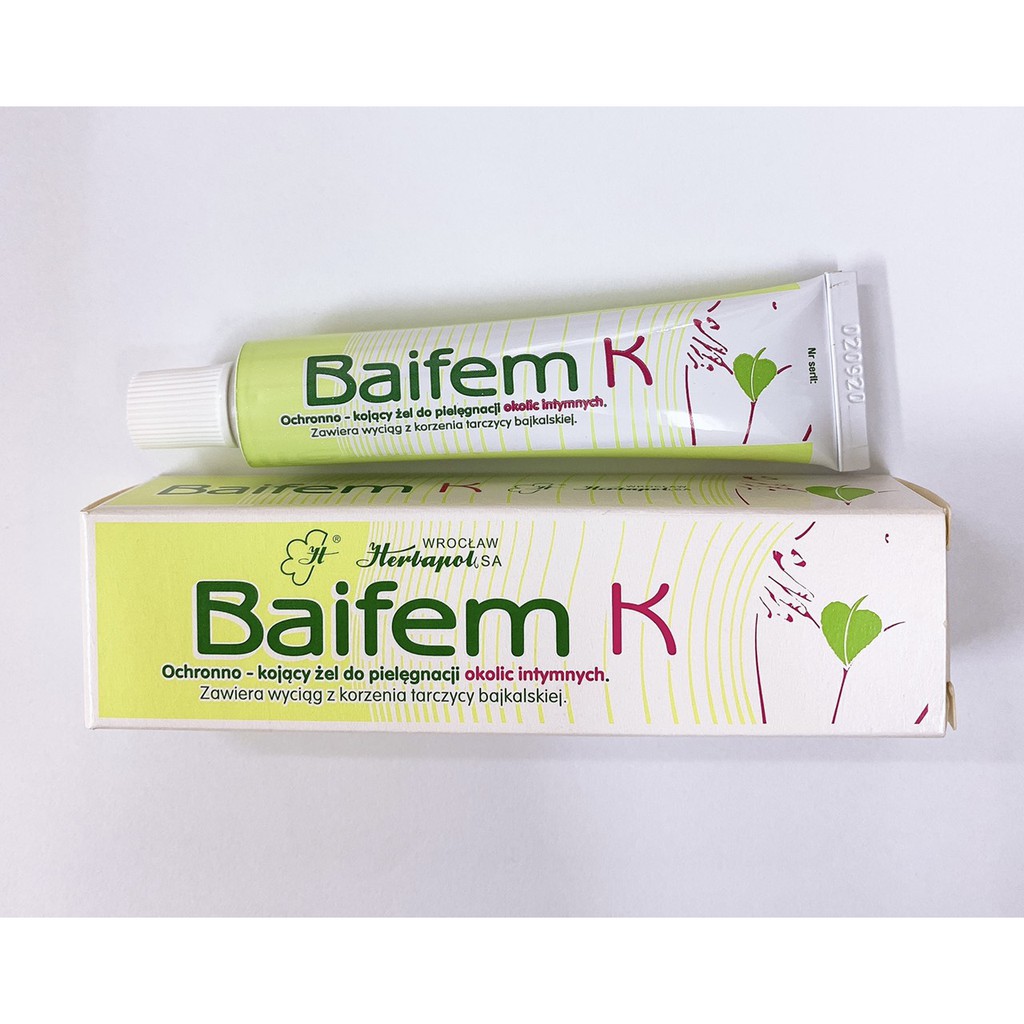 BAIFEM K - Gel Hoàng Cầm Làm Dịu Nhẹ Da 15g