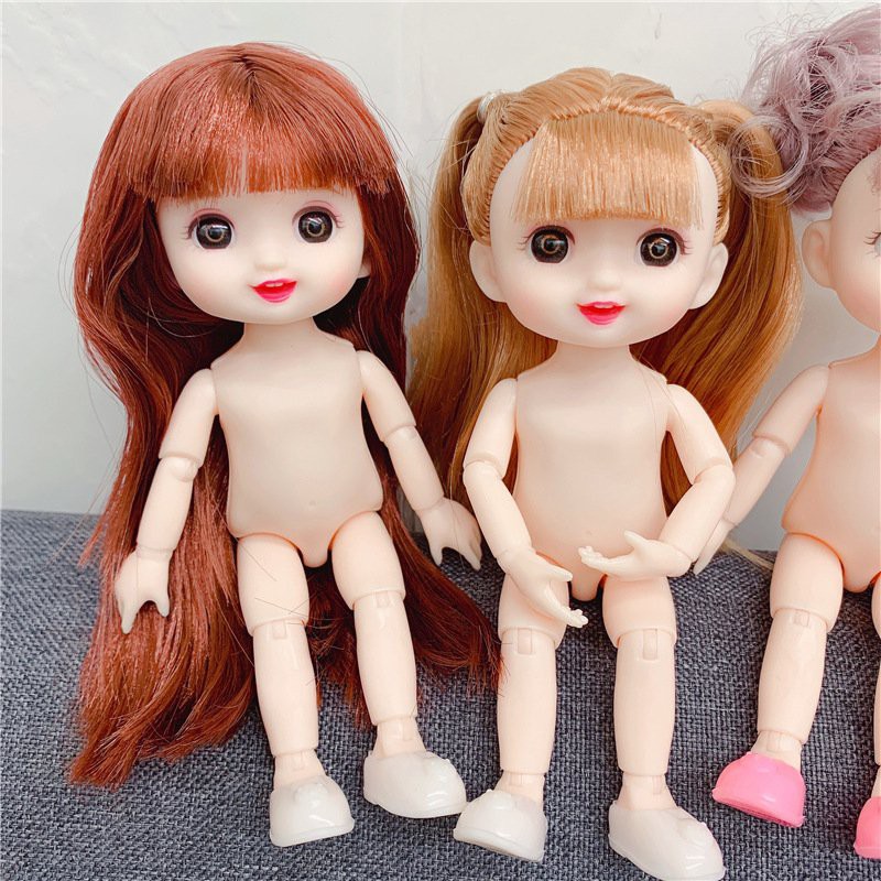 (Tặng áo + giày ngẫu nhiên) Búp Bê Xiya Barbie Dressup Doll  12 Khớp 15 cm - BJD 1/8 Mắt 3D Nude Mini Dolls 2020