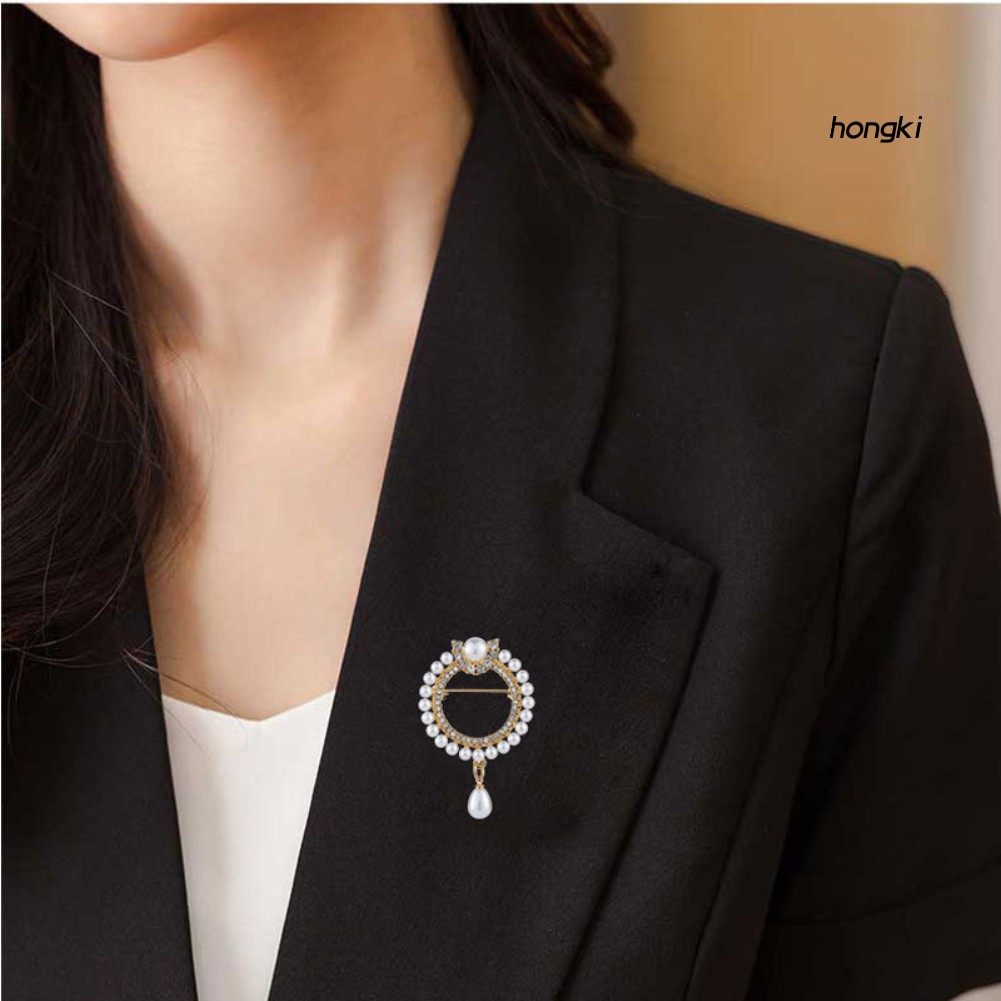 Trâm Cài Áo Đính Đá Nhân Tạo Và Ngọc Trai Mô Phỏng Thời Trang Cho Nữ