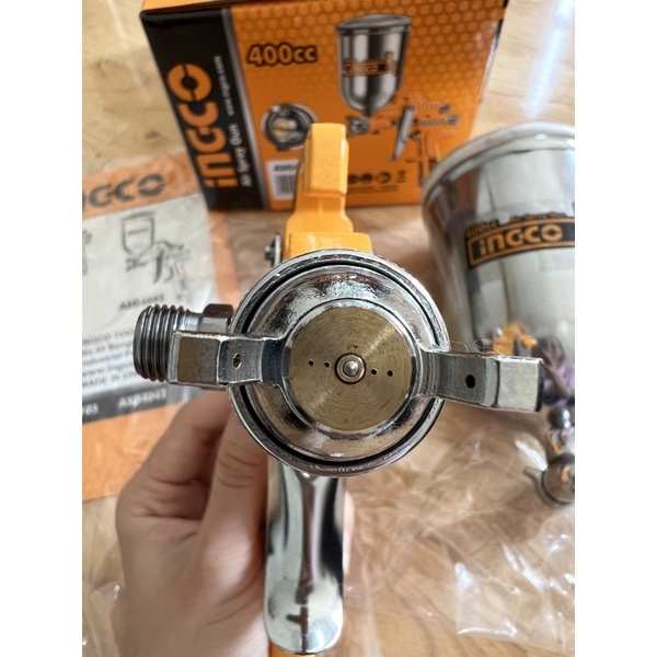 Súng phun sơn INGCO ASG4042 400cc có chỉnh gió bình nhôm 400ml siêu bền phun sơn bằng khí nén sơn xe máy ô tô gỗ nhà cửa