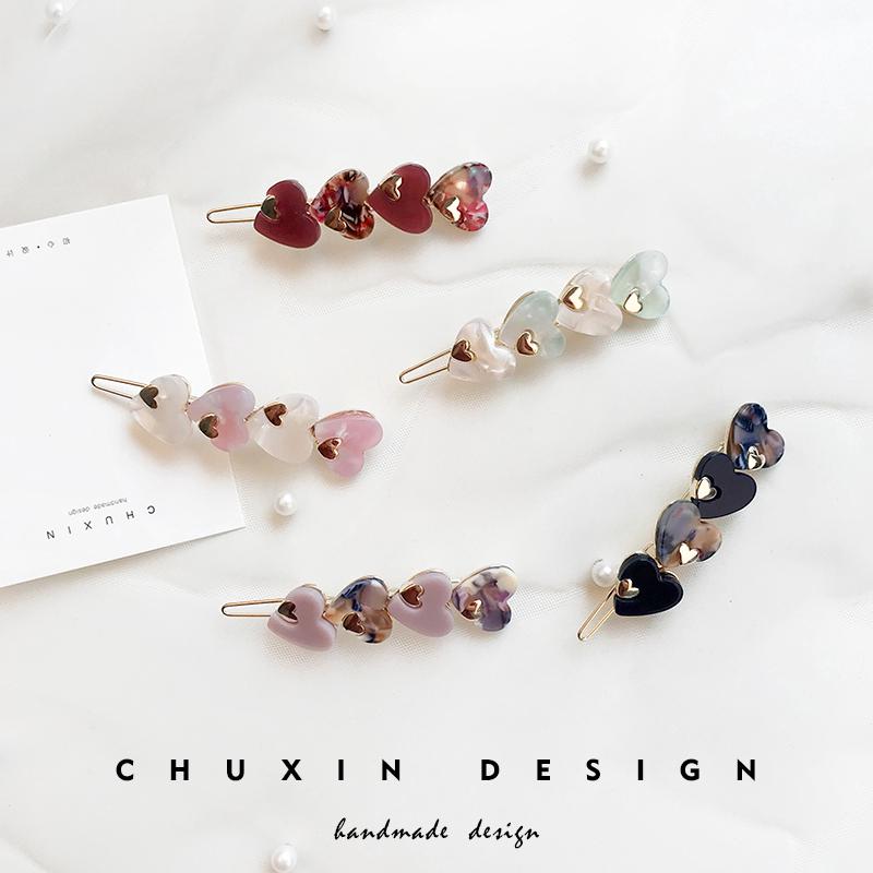 Girl Acetic Acid Love Kẹp tóc đơn giản Kẹp tóc đỏ Net